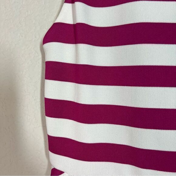 New York & Company Pink Striped Sleeveless Stretch A-Line Dress Women's Medium - Picture 7 of 7